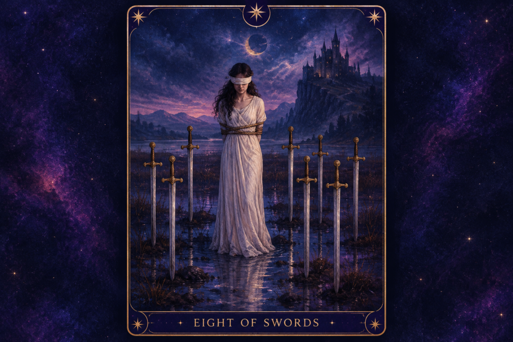 Eight of Swords Tarot Card – Love & Feelings