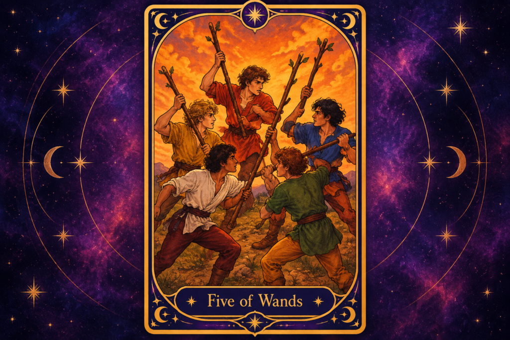 Five of Wands as Feelings