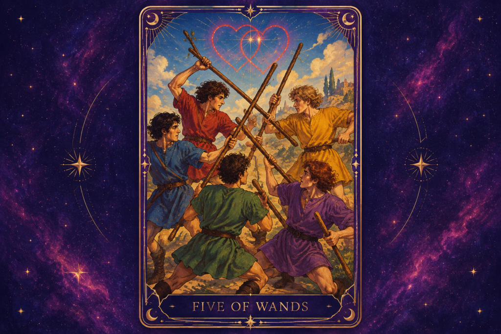 Five of Wands Love Outcome