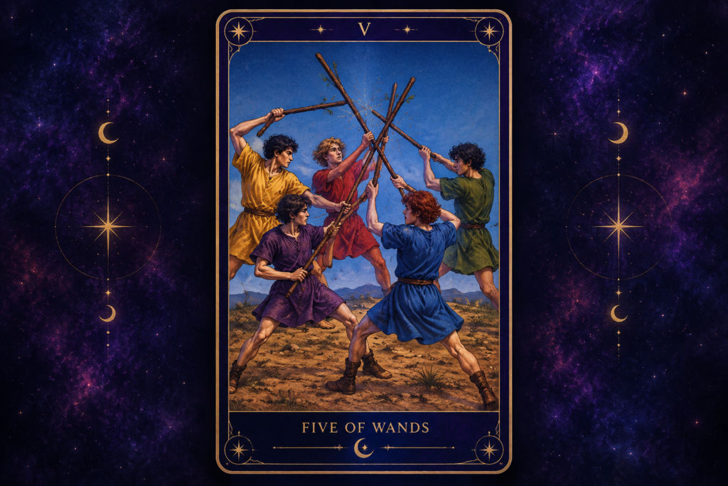 Five of Wands Tarot Card