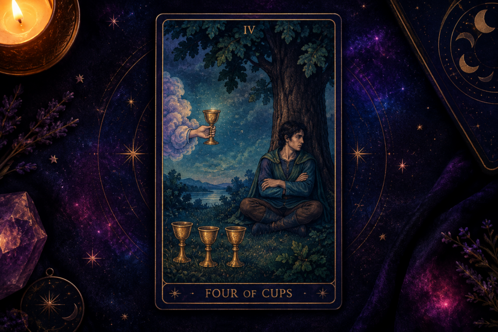 Four of Cups Tarot Card Hero
