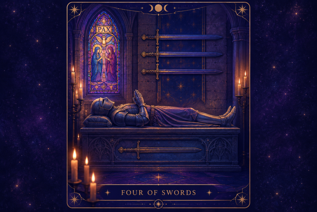Four of Swords Tarot Card Hero