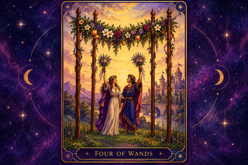 Four of Wands Tarot Card Hero