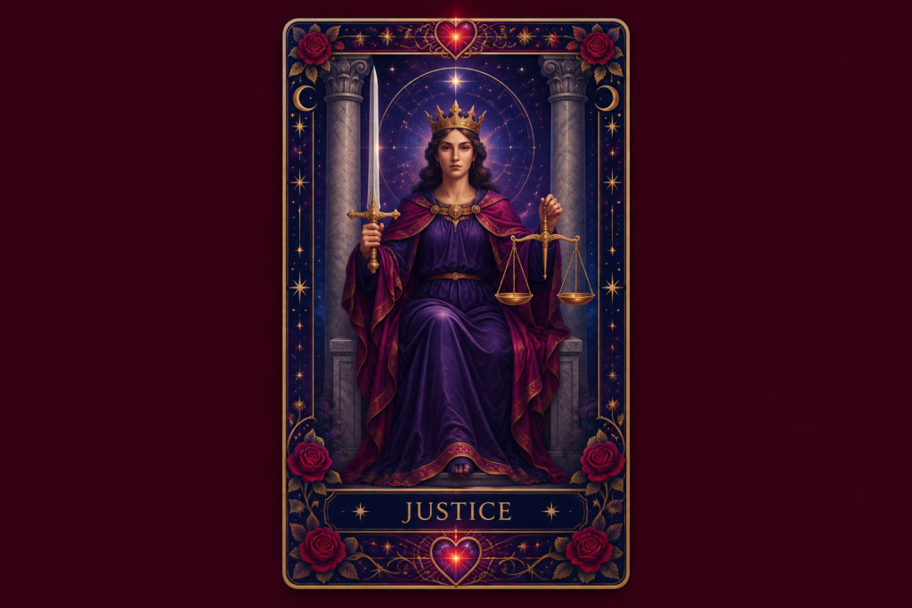 Justice Tarot Love Outcome Hero