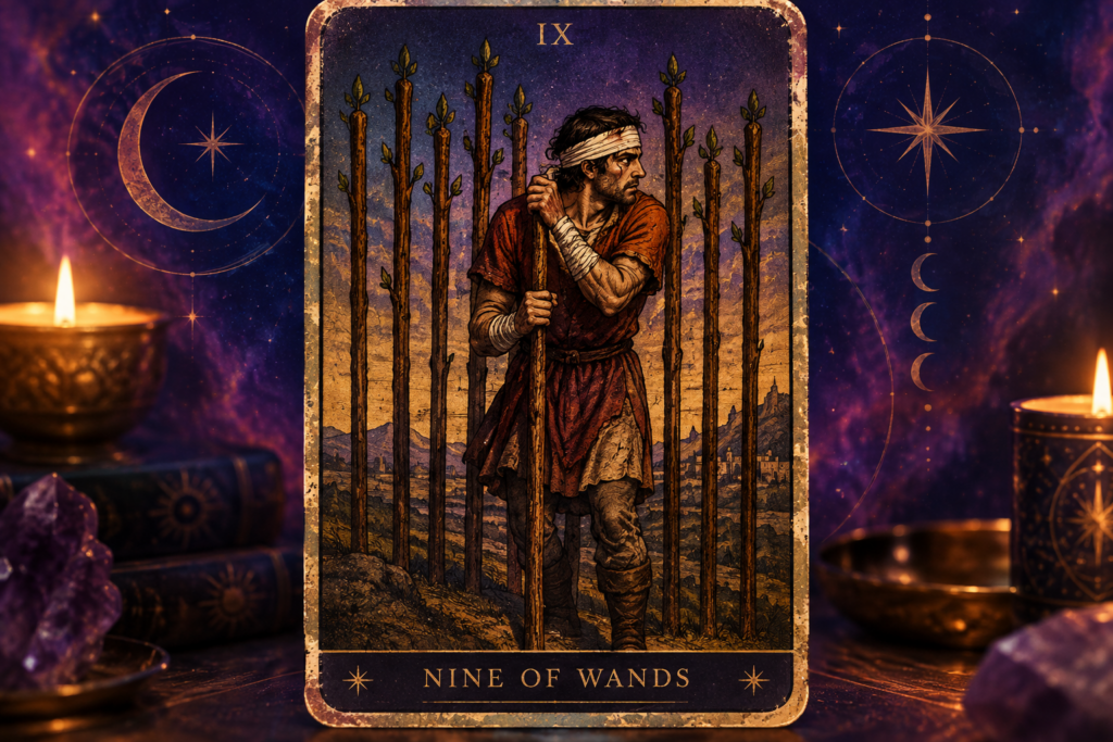 Nine of Wands Tarot Card Hero