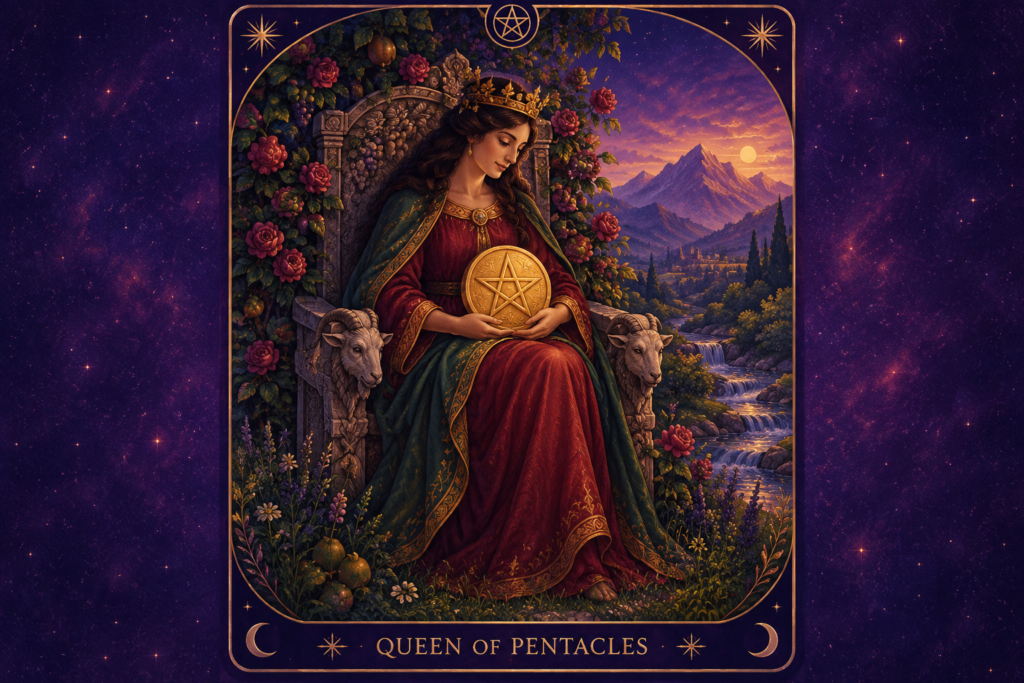 Queen of Pentacles Tarot Card