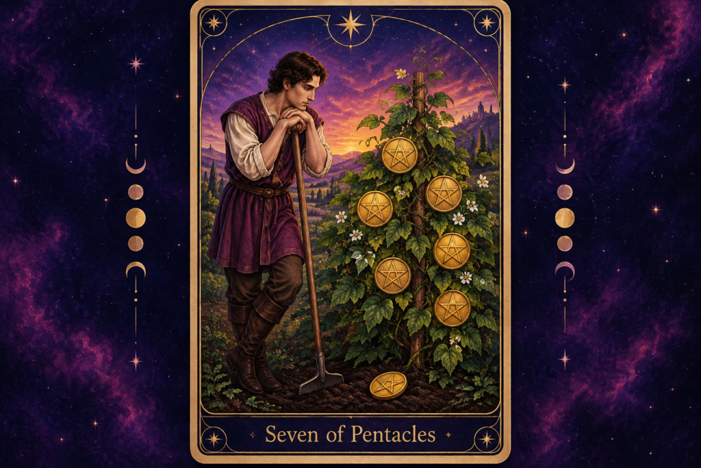 Seven of Pentacles Tarot Card
