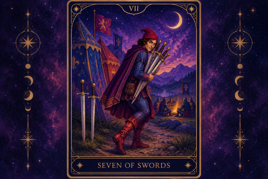 Seven of Swords Tarot Card