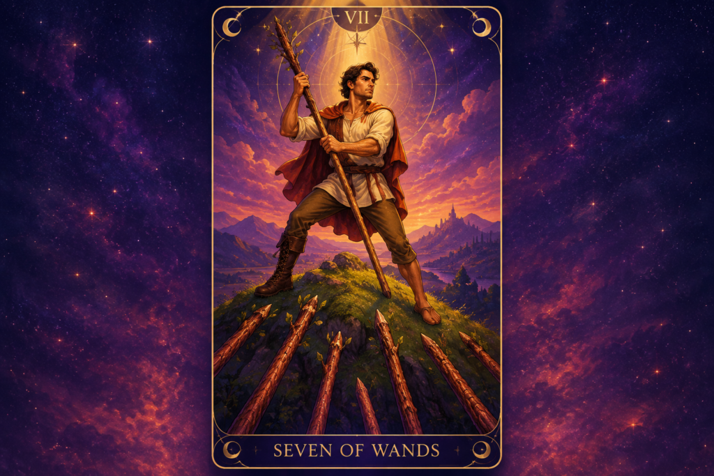 Seven of Wands Tarot Card