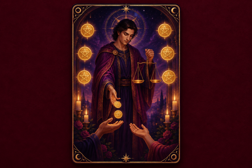 Six of Pentacles Love Feelings Hero