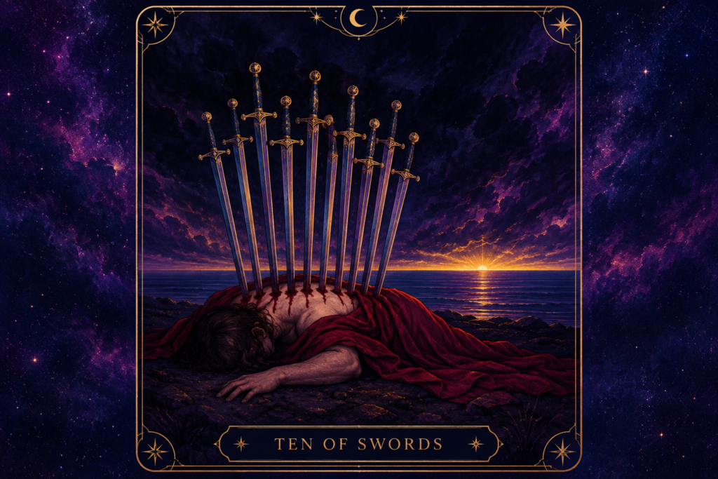 Ten of Swords Tarot Card – Love Outcome
