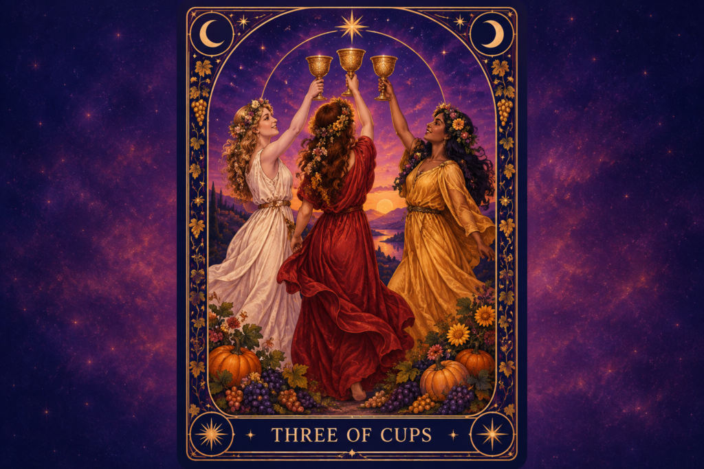 Three of Cups Tarot Card