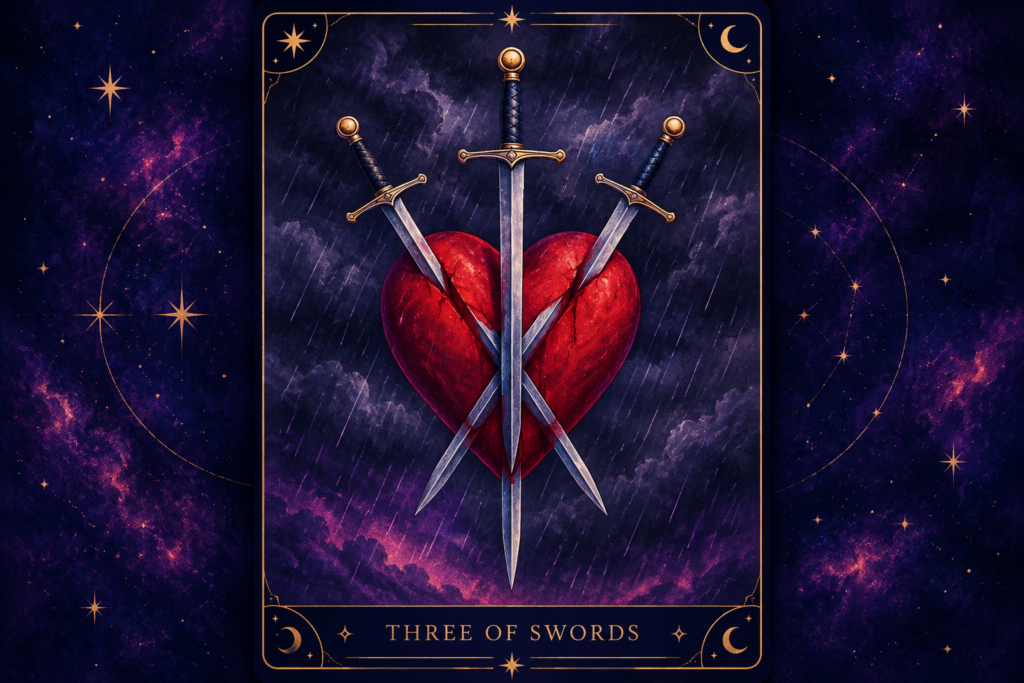 Three of Swords Tarot Card