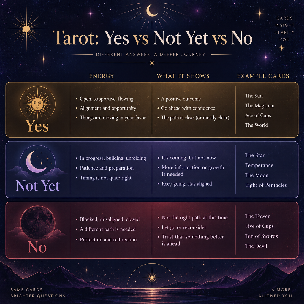 Not Yet vs No vs Yes Comparison Table