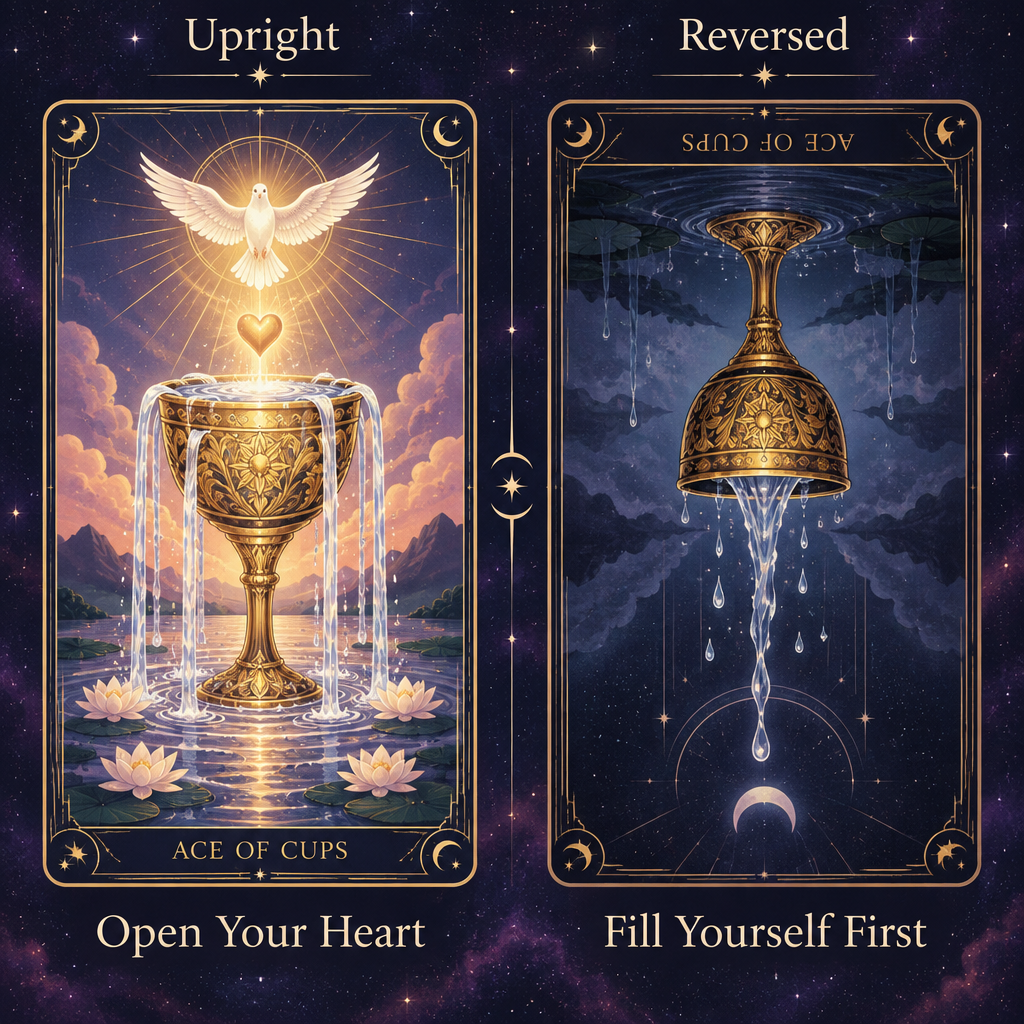 Ace of Cups Upright vs Reversed Love Advice
