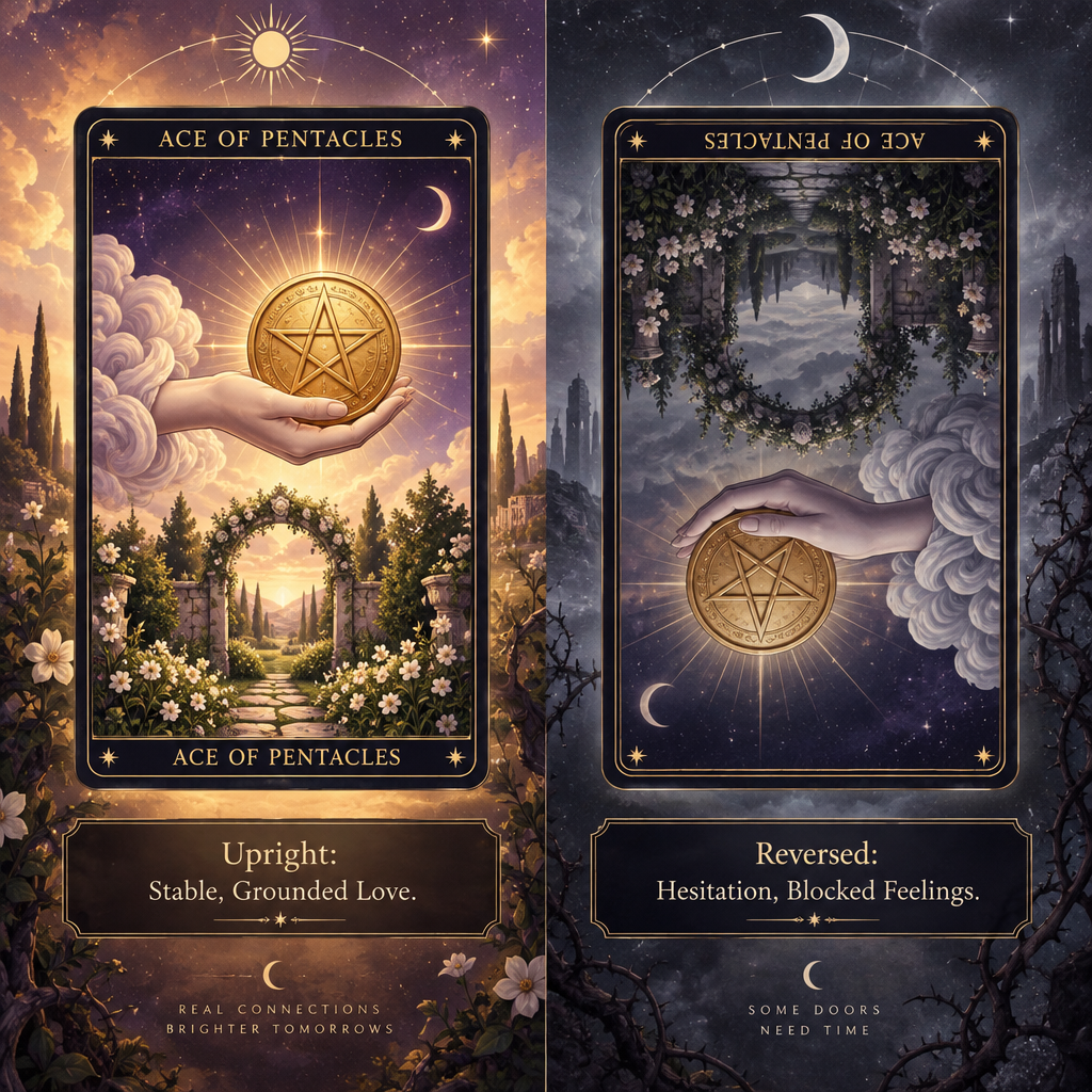 Ace of Pentacles Upright vs Reversed Feelings