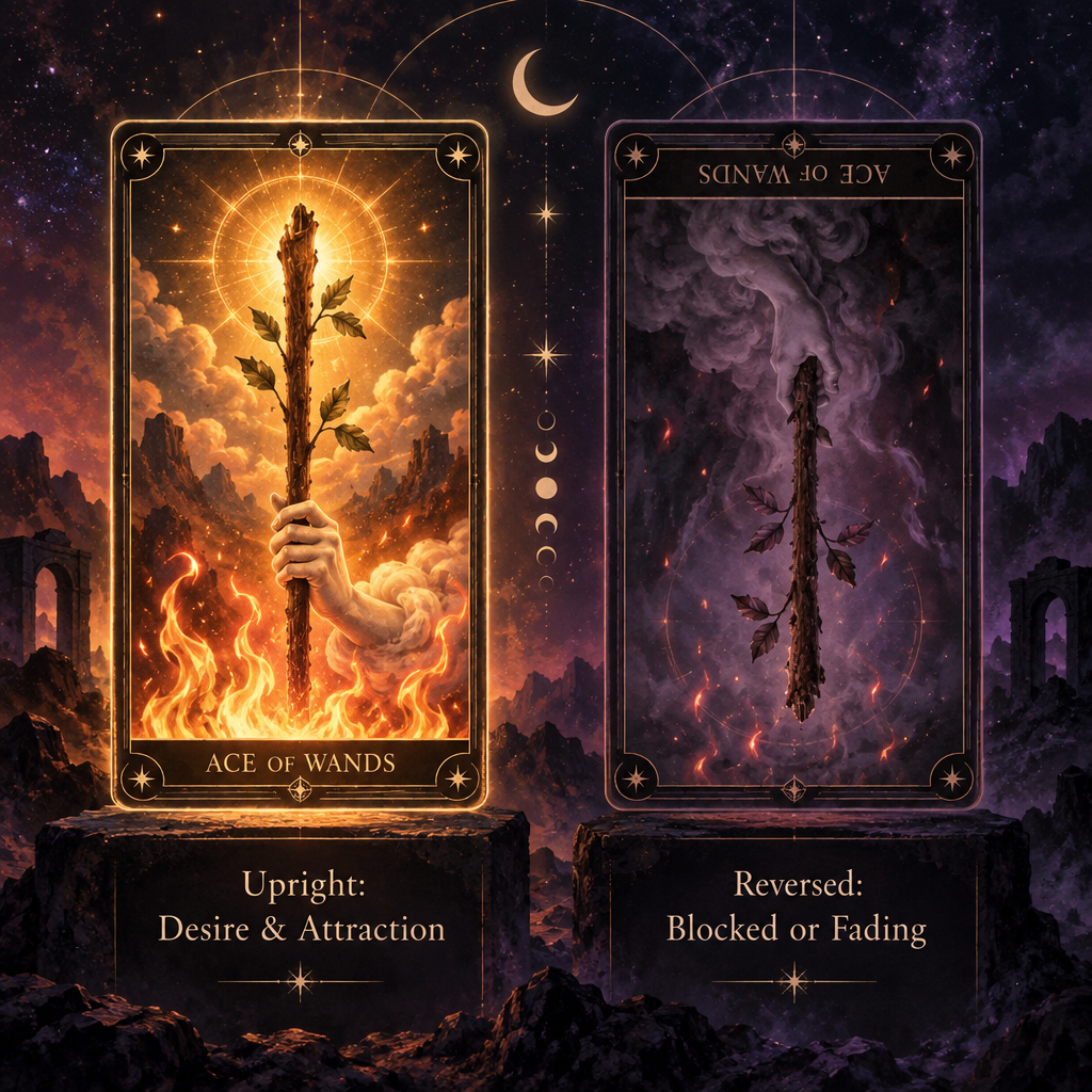 Ace of Wands Upright vs Reversed Feelings