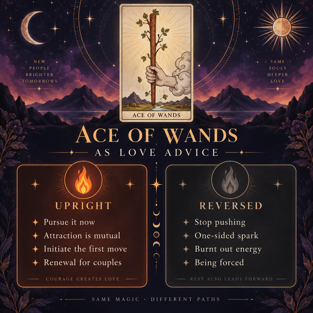 Ace of Wands Upright vs Reversed Love Meanings