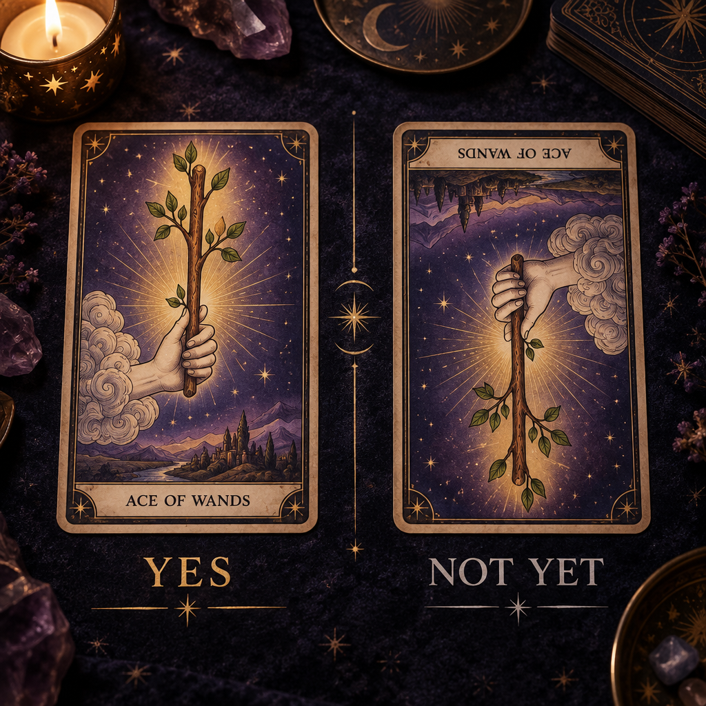 Upright vs Reversed Ace of Wands Yes or No
