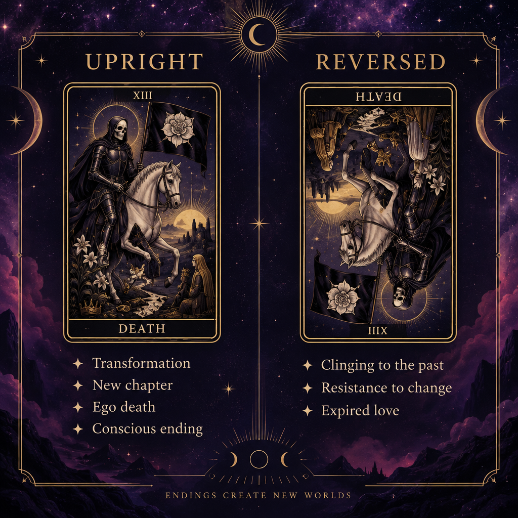 Death Card Upright vs Reversed Love Meanings