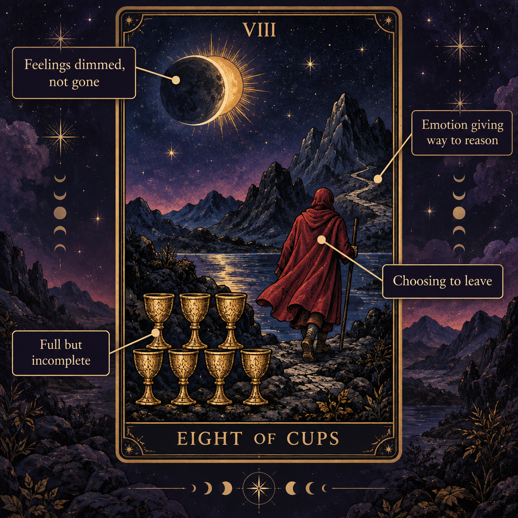 RWS Eight of Cups Symbolism Diagram