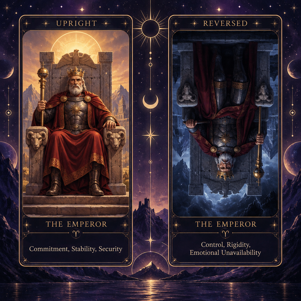 Upright vs Reversed Emperor Love Meanings