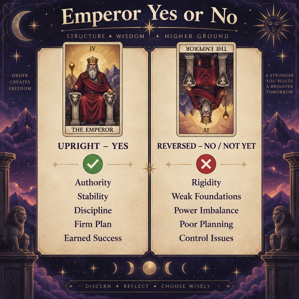 Emperor Upright vs Reversed Yes/No Chart