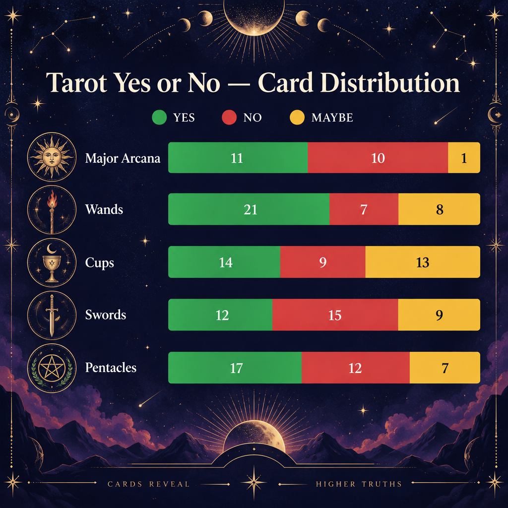 Tarot Deck Yes/No Distribution Bar Chart