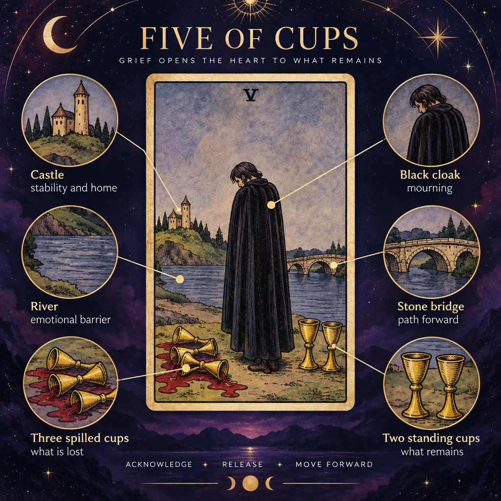 Five of Cups Symbolism Diagram