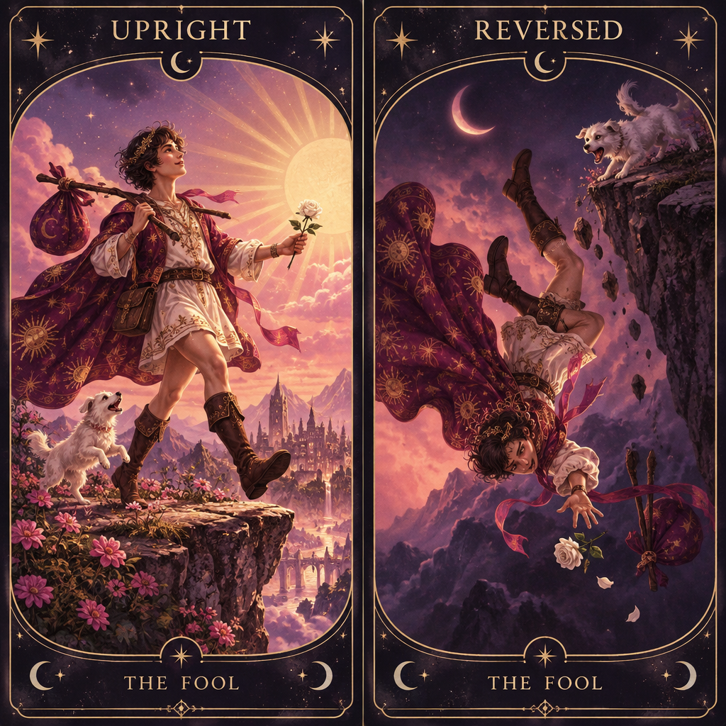 Fool Upright vs Reversed Love Meanings