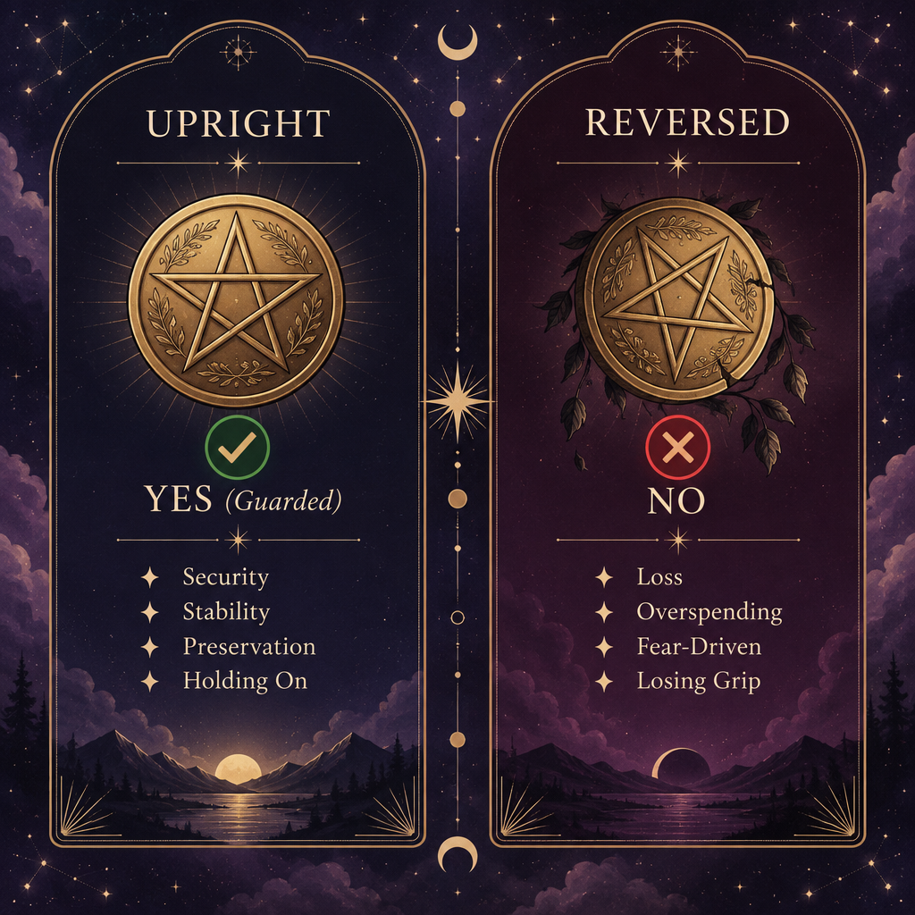 Four of Pentacles Yes or No Quick Reference Table