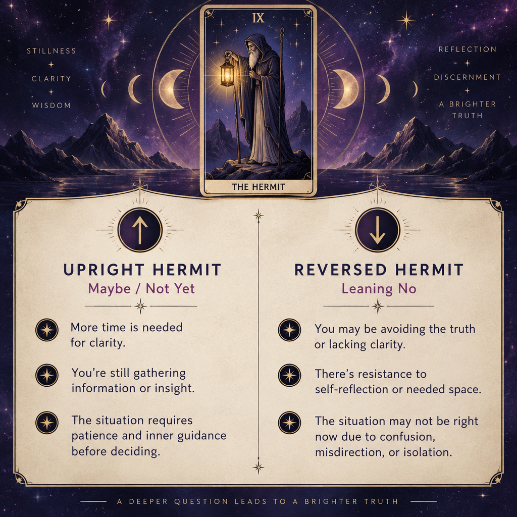 Hermit Yes or No Upright vs Reversed