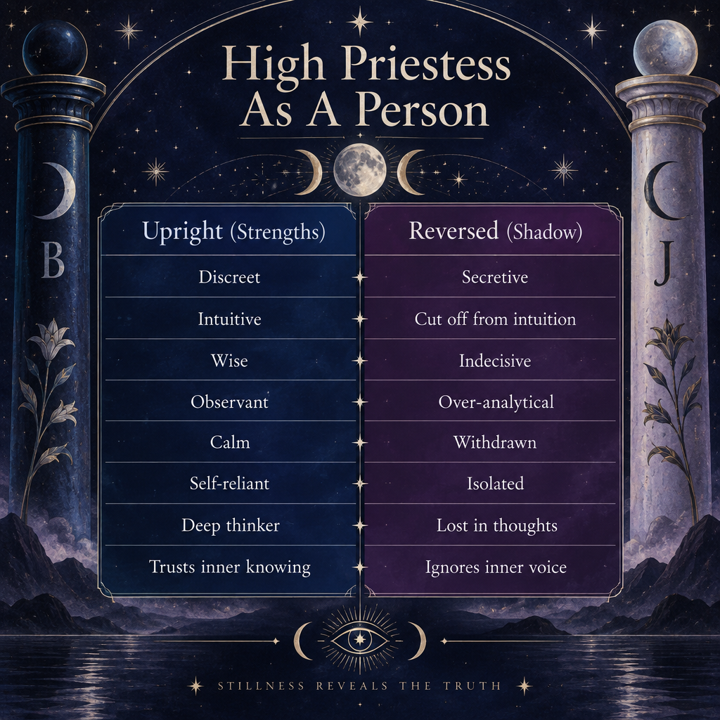 High Priestess Person Traits Chart