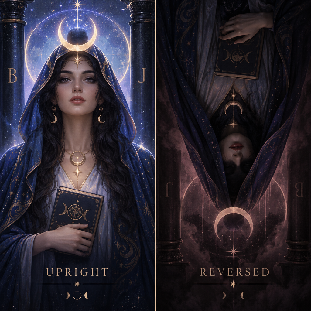 Upright vs Reversed High Priestess Feelings