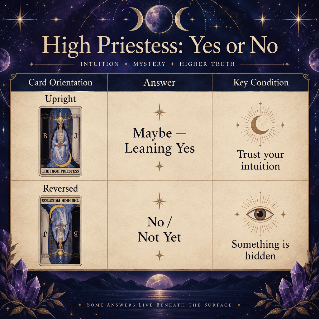 High Priestess Yes or No Verdict Table
