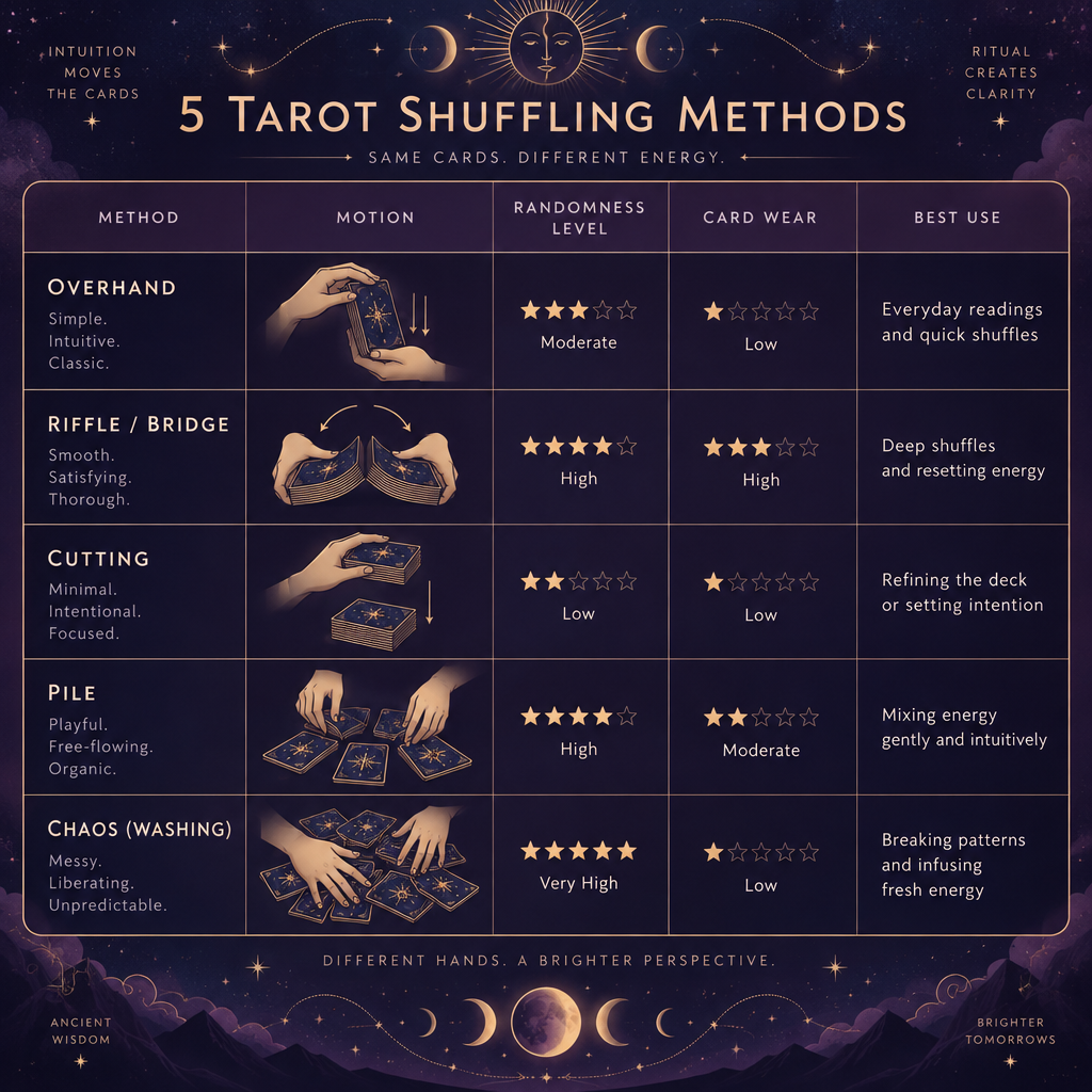 5 Shuffling Methods Comparison Chart