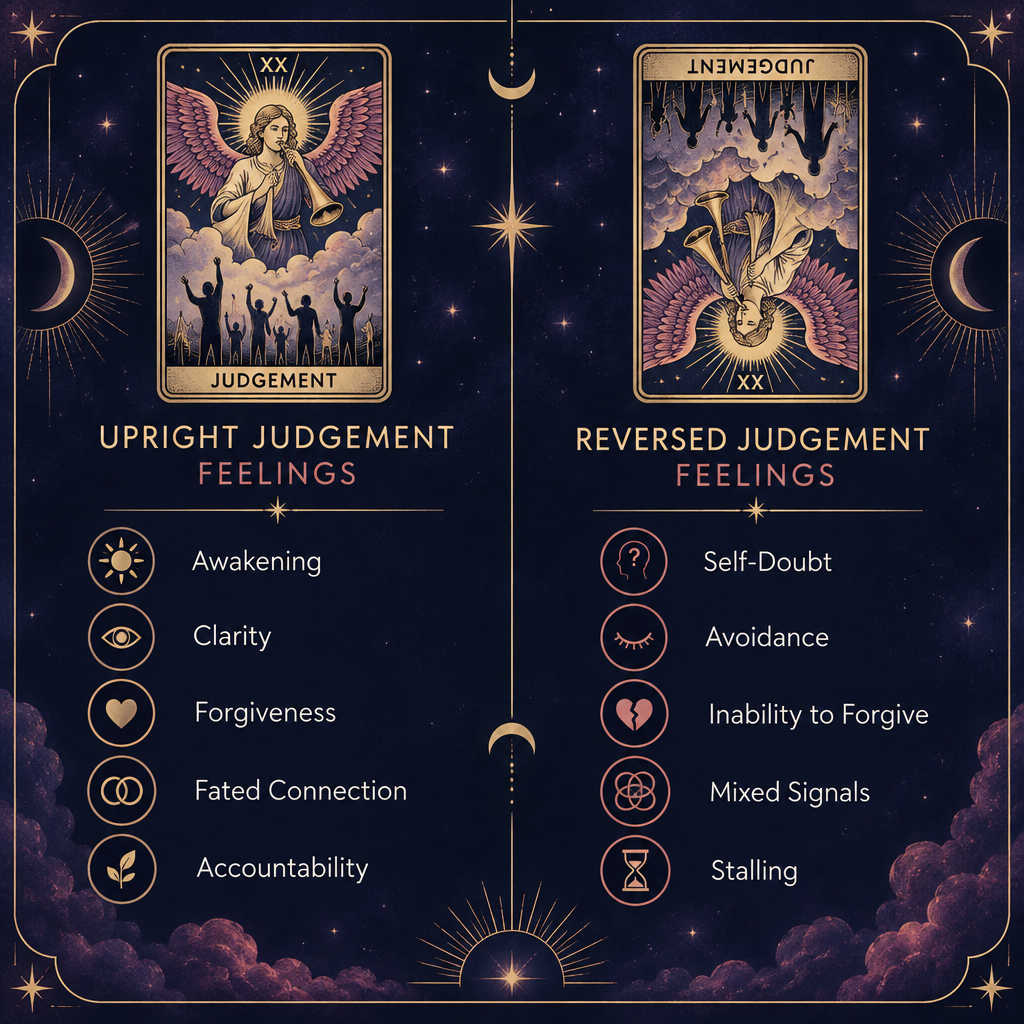 Upright vs Reversed Judgement Feelings Chart