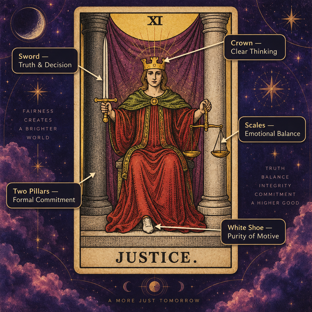 Justice Card Symbolism Diagram