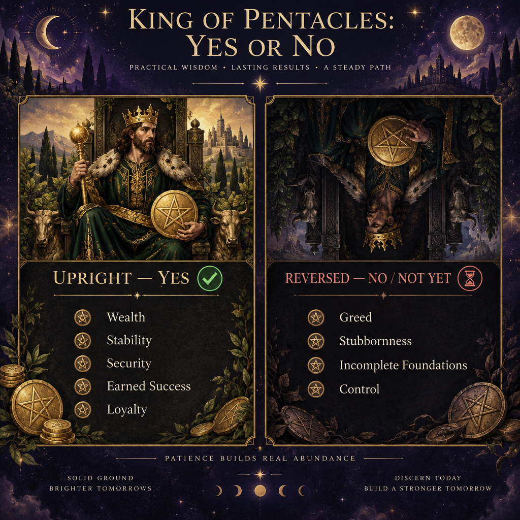 King of Pentacles Yes or No Reference Table