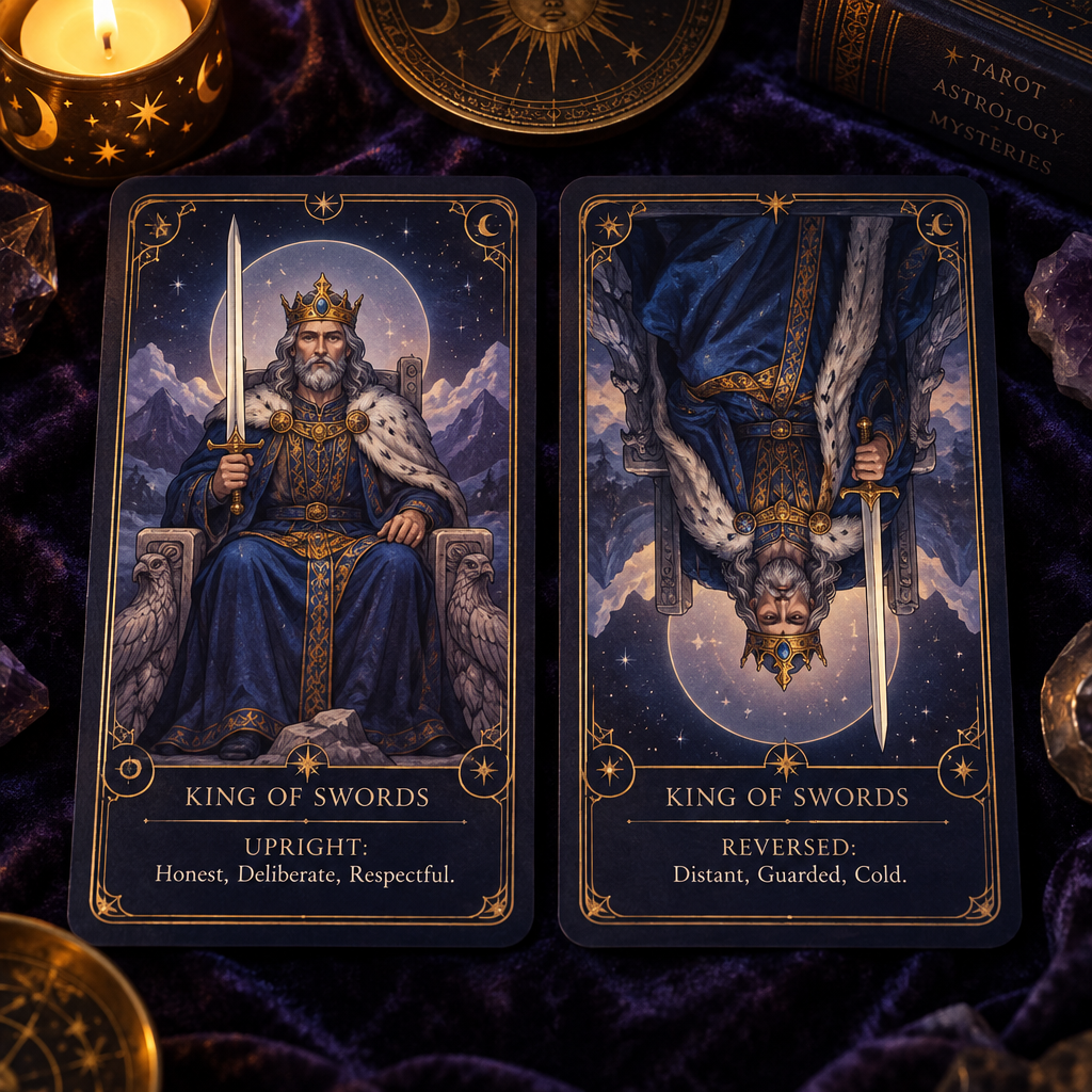 King of Swords Upright vs Reversed Feelings
