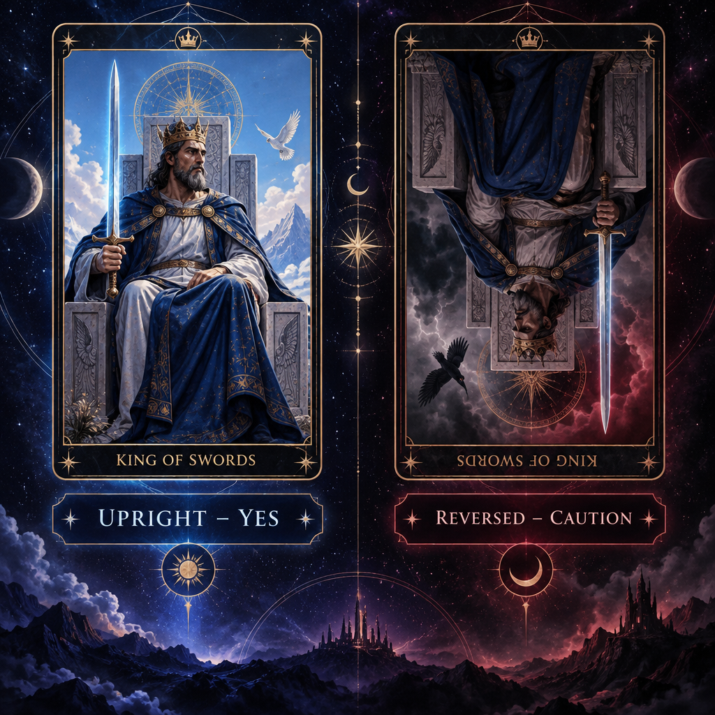 Upright vs Reversed King of Swords