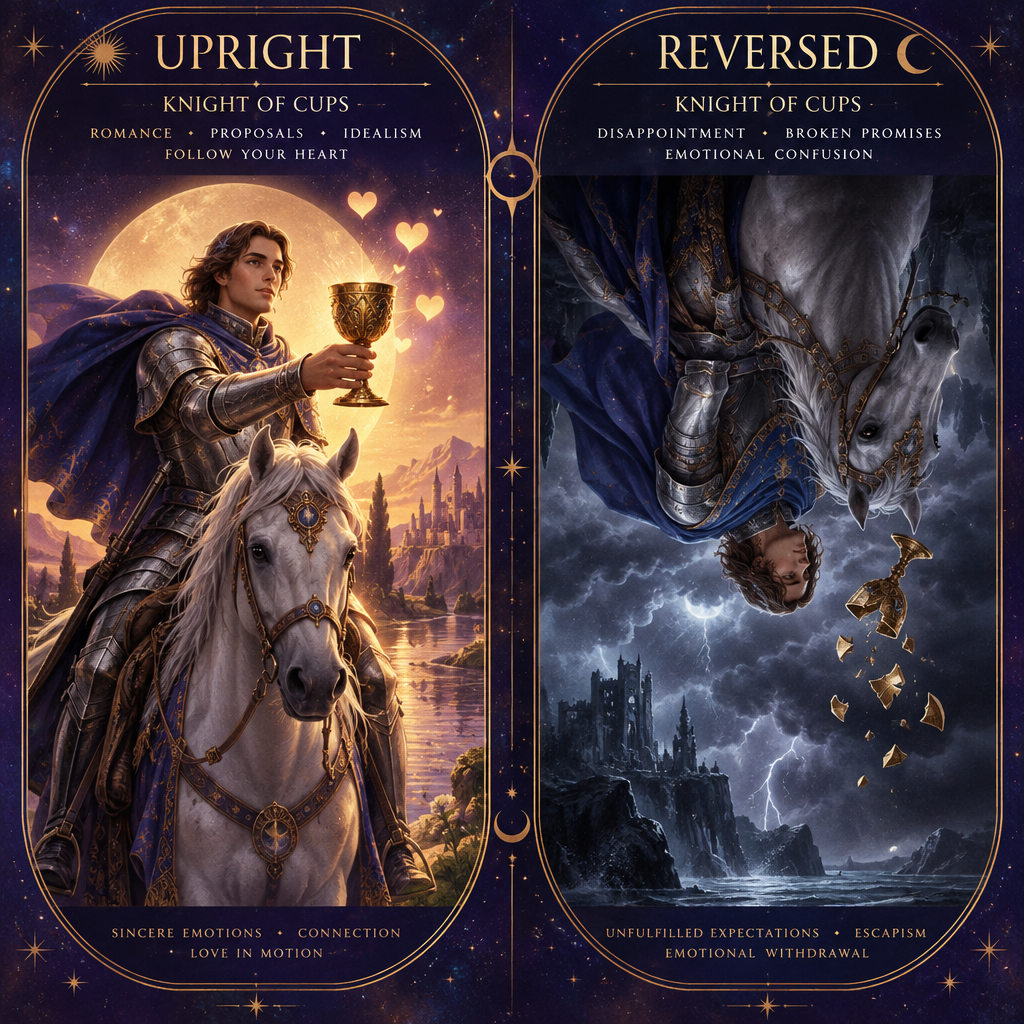 Knight of Cups Upright vs Reversed Love Advice