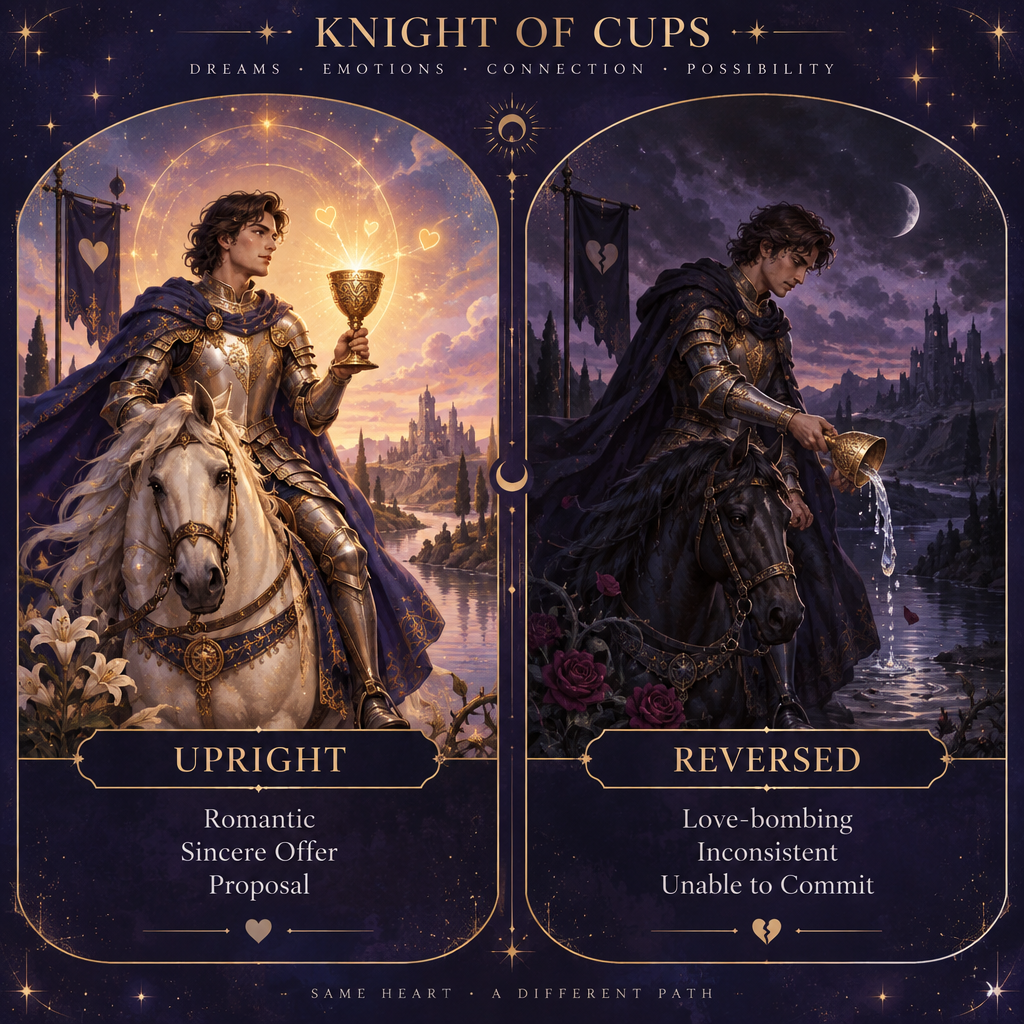 Knight of Cups Upright vs Reversed Love Meanings