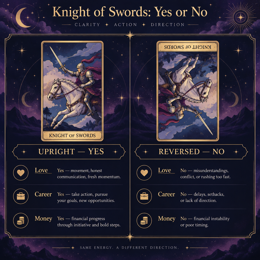 Knight of Swords Yes or No Chart