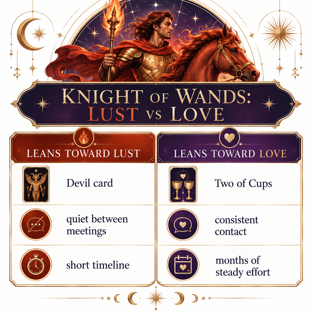 Lust vs Love Tarot Signals Chart