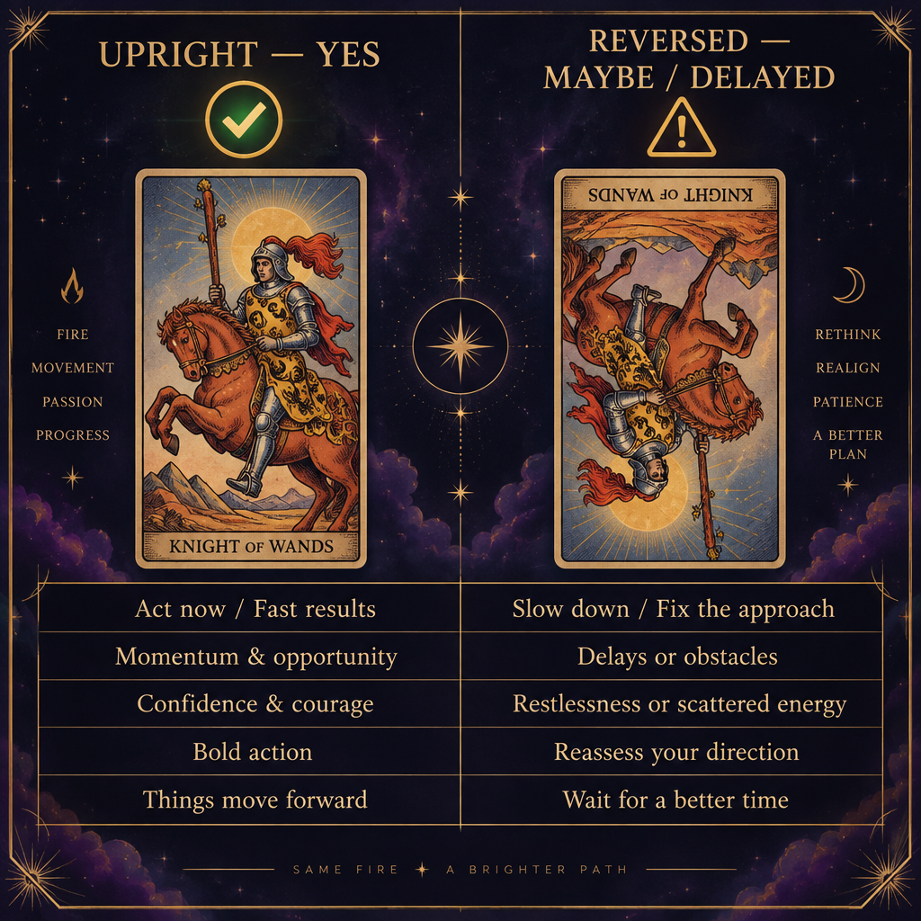 Upright vs Reversed Yes or No Table