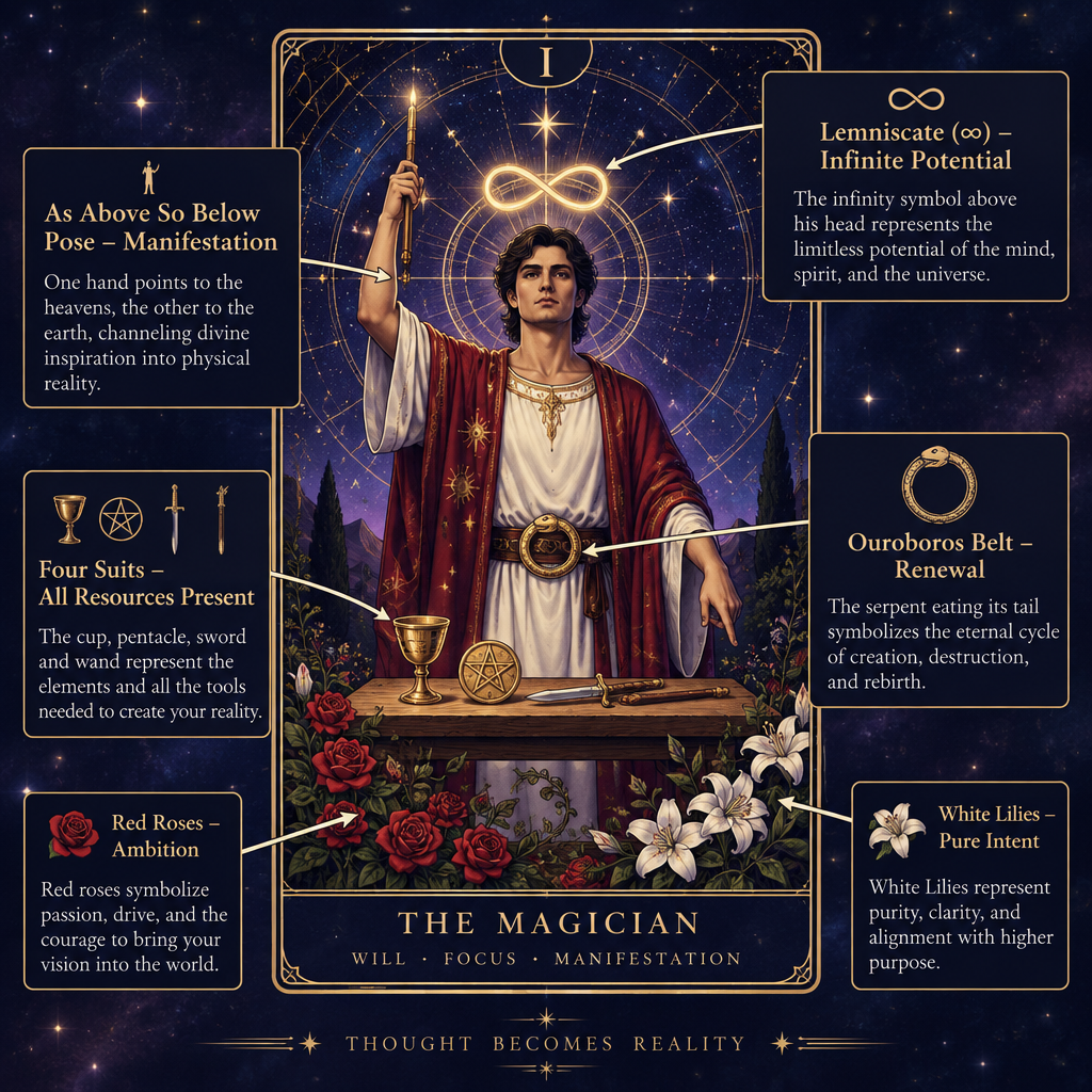 Magician Card Symbolism Diagram