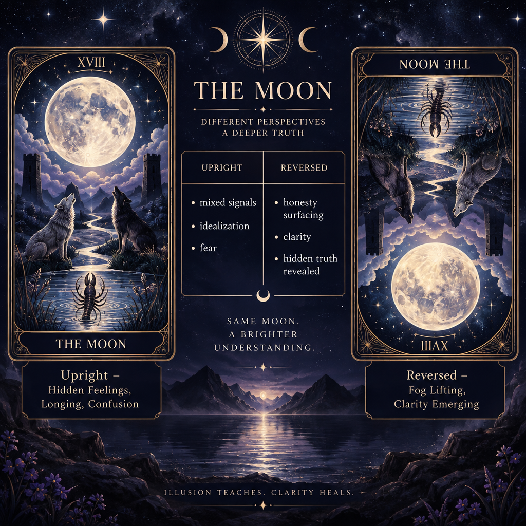 Upright vs Reversed Moon Feelings Comparison