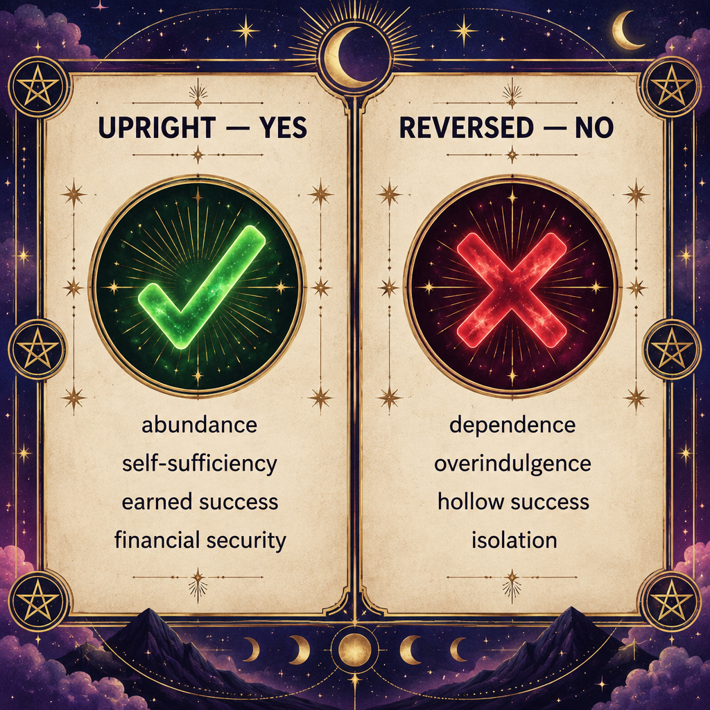 Nine of Pentacles Yes or No Quick Reference