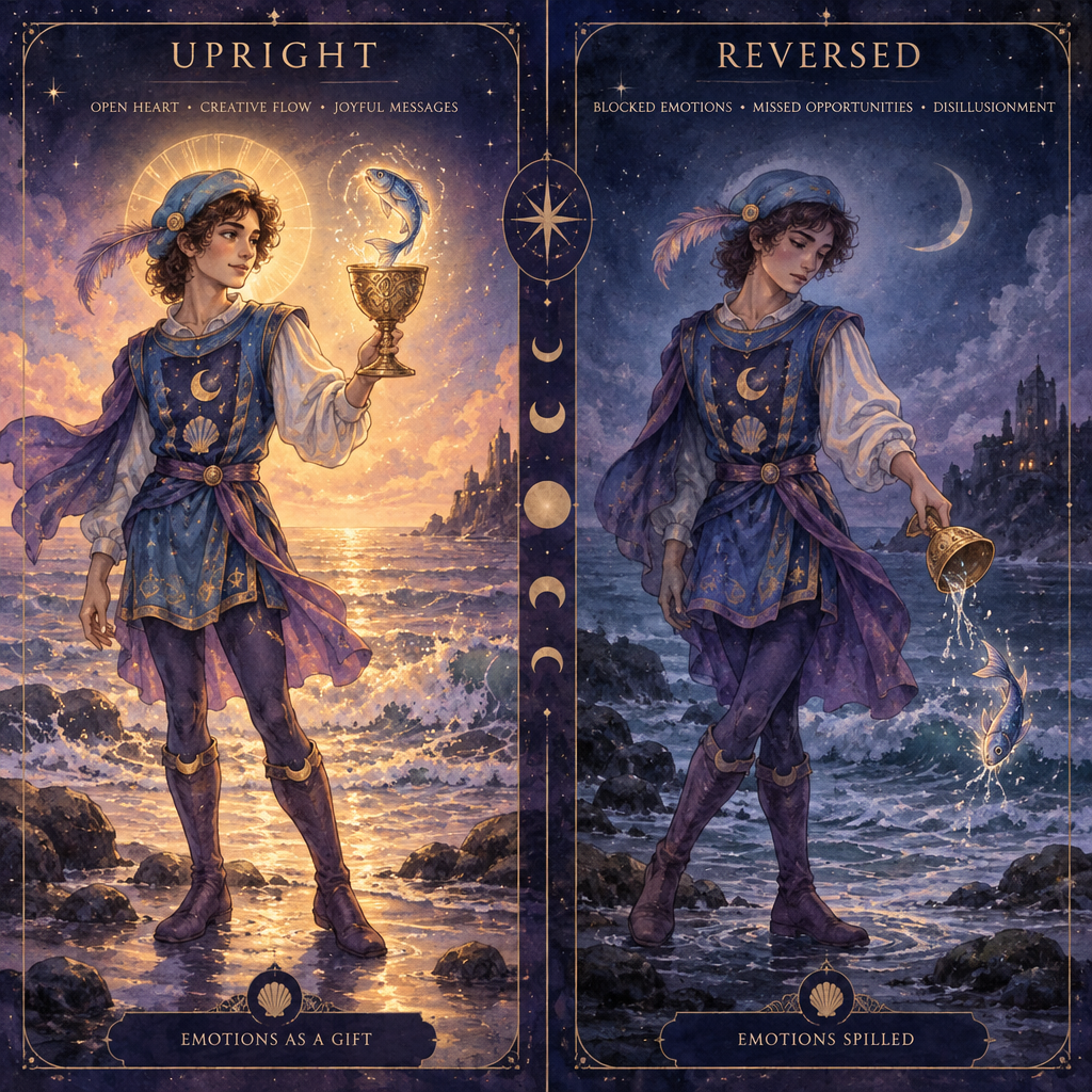 Upright vs Reversed Page of Cups Perception